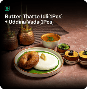 Butter Thatte Idli(1pcs) + Uddina Vada(1pcs)