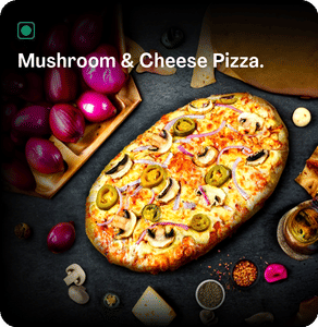 Mushroom & Cheese Pizza.