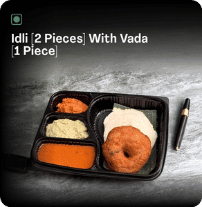 Idli [2 Pieces] With Vada [1 Piece]