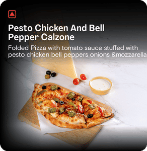 Pesto Chicken and Bell Pepper Calzone
