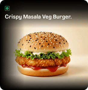 Crispy Masala Veg Burger.