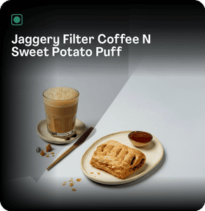 Jaggery Filter Coffee N Sweet Potato Puff