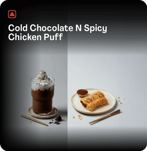 Cold Chocolate N Spicy Chicken Puff