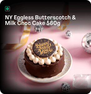 New Year Cake - Eggless Butterscotch & Milk Chocolate Cake [560g]