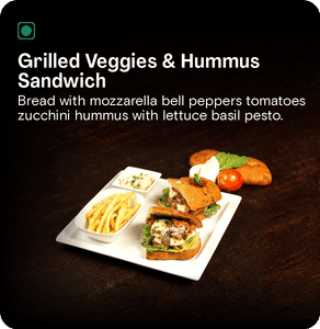 Grilled Veggies & Hummus Sandwich