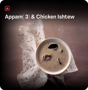 Appam( 3) & Chicken Ishtew