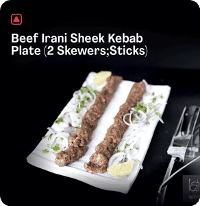 Beef Irani Sheek Kebab Plate (2 Skewers;sticks)