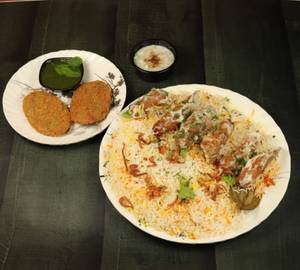 Mutton Malai Seekh Kabab Biryani + Starters (2 Pcs)