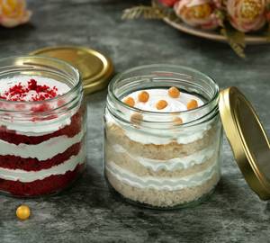 Red Velvet + Butterscotch Jar Cake  Combo