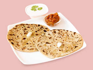 Aloo Paratha Serves With Curd And Pickle