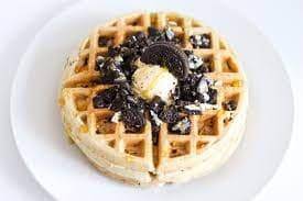 Oreo and cream waffle
