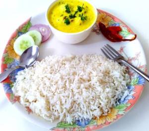 Dahi Kadhi Rice Thali.