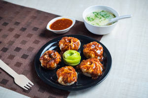 Pork momo pan fry in korean sauce
