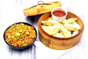 Veggie Momo + Fried Rice