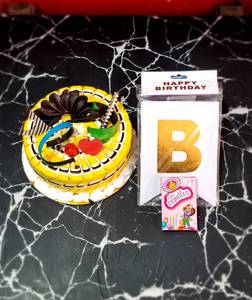 1 Pineapple Cake + Birthday Banner + Twisted Candle 