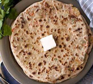 Whole Wheat Aloo Palak Paratha
