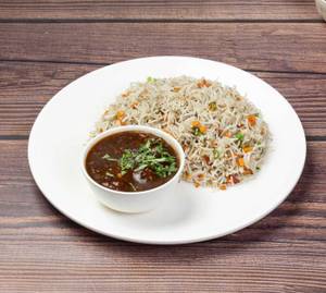 Veg Fried Rice & Manchurian Combo + Fresh Lime Soda