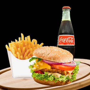 Cheese Burger + Peri Peri Fries