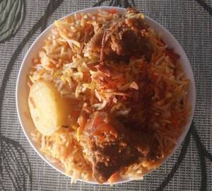 Mutton biryani with raita