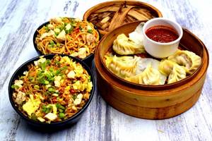 Nonveg Momo + Chicken Rice + Chicken Noodles