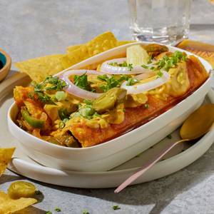 Vegan Green Peppers & Onions Enchiladas
