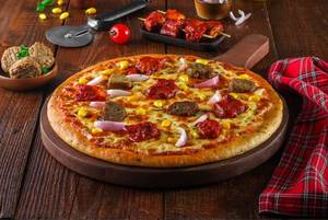 Double cheese chicken pizza inches]