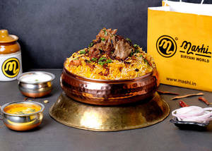 Hyderabadi Mutton Dum Biryani + Raita + Pyaz 