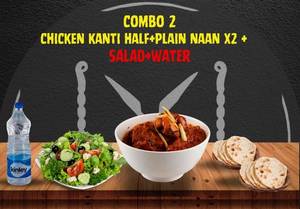 Chicken Kanti (b/l) Half +  Plain Naan 2 No + Salad + Water