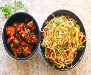 Veg Noodles + Gobi Manchurian