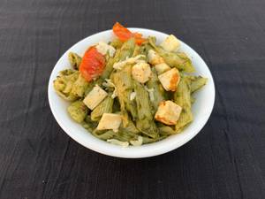 Paneer pesto sauce pasta