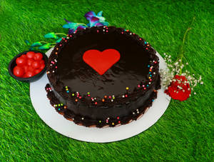 Chocolate Fondant RedHeart Cake  