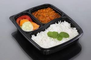 Lunch Time - Indian Combo [Non Veg] : Rice + Chicken Curry ( 1 Pc Medium ) + Salad + Chutney + Water