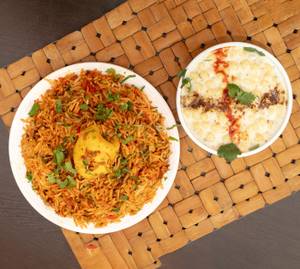 Egg Biryani With Raita