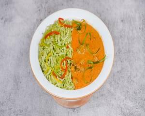 Vegetables In Peri Peri Sauce With Spinach Rice