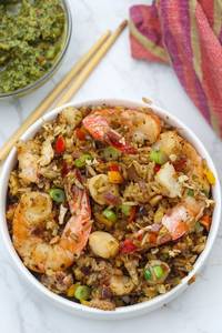 Prawns Manchurian Fried Rice