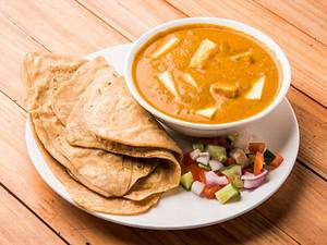 2 Plain Paratha With Paneer Butter Masala