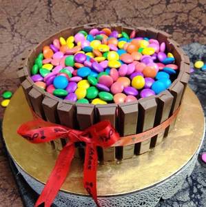 Chocolate Kitkat Gems Loaded Cake