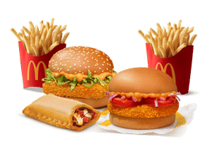 Burger Combo for 2: McSpicy Paneer + McAloo Tikki with Pizza McPuff