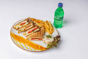 Veg. Grilled Sandwich+ Peri Peri Fries+ Coldrink