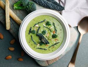 Broccoli, Kale & Almond Soup