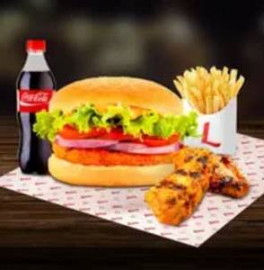 Chicken Burger With Thigh [1 Piece] And Coke [250 Ml] Combo