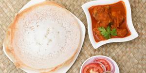 Appam + Chicken Curry