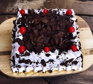Black Forest Square Shaped Cake