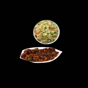Veg Fried Rice + Chilli Chicken (4 Pieces)
