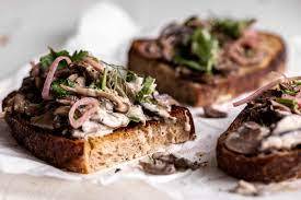 Herb mushroom brie toast