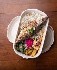 Glazed Whole Mackerel Bento