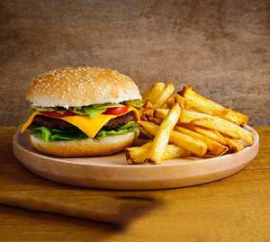 Paneer Crispy Burger + Fries