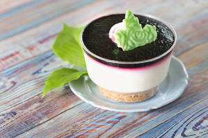 Eggless French Blueberry Cheesecake