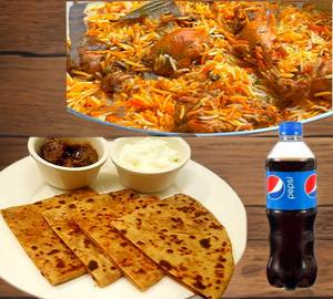 Homes Flavour Special Combo(2 Pc Aloo Paratha +Full Chicken Biryani + 250 Ml Cold Drink