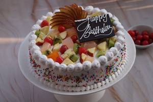 Eggless Vanilla Fruit Cake